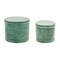 Melrose Scalloped Metal Round Container with Lid - 5.75" - Sage Green - Set of 2